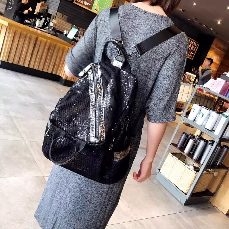 Luxury High Quality Bags - New Women Nylon Sequins Backpacks High