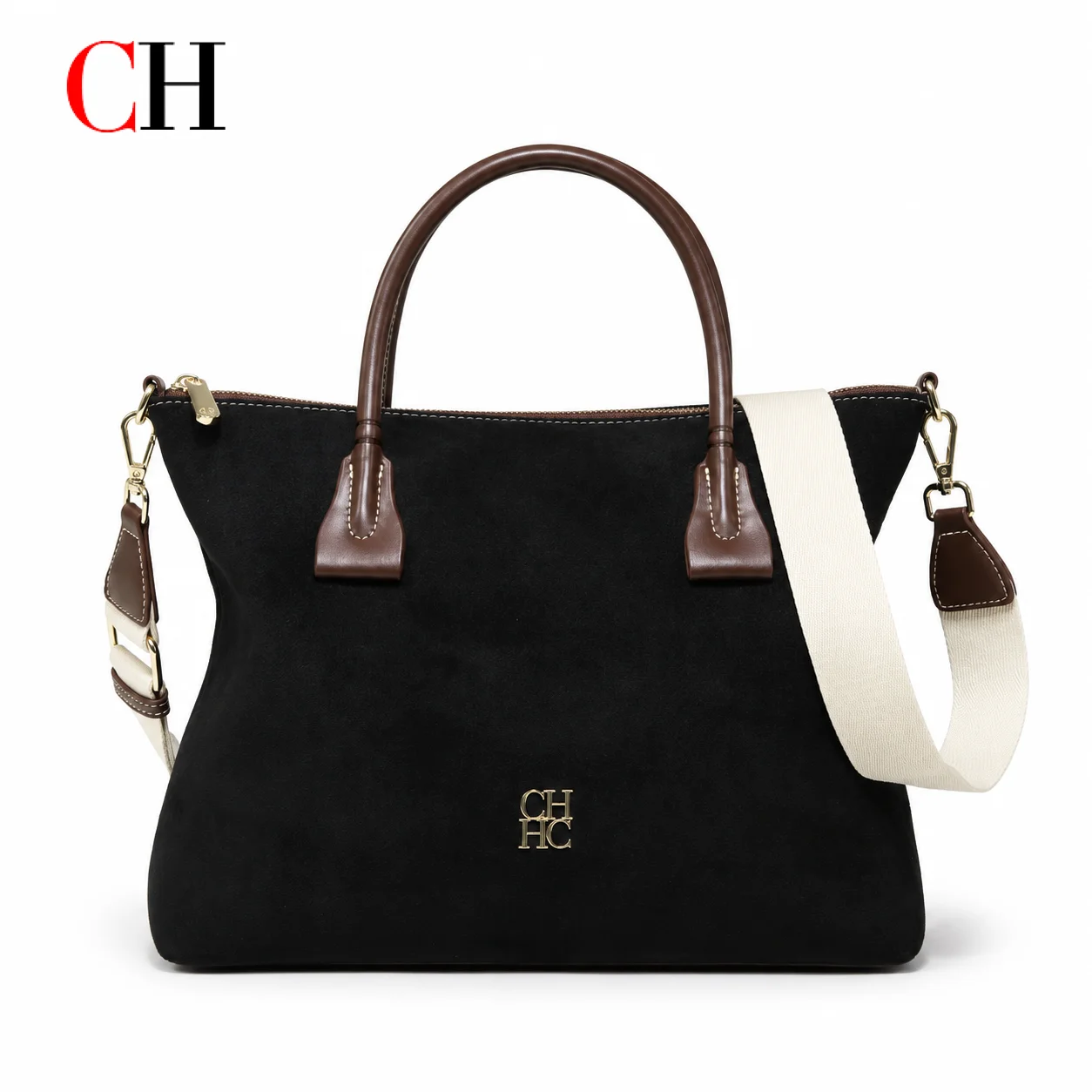 Structured Handbag Top Handle - CH Premium Womens Suede Tote Bag