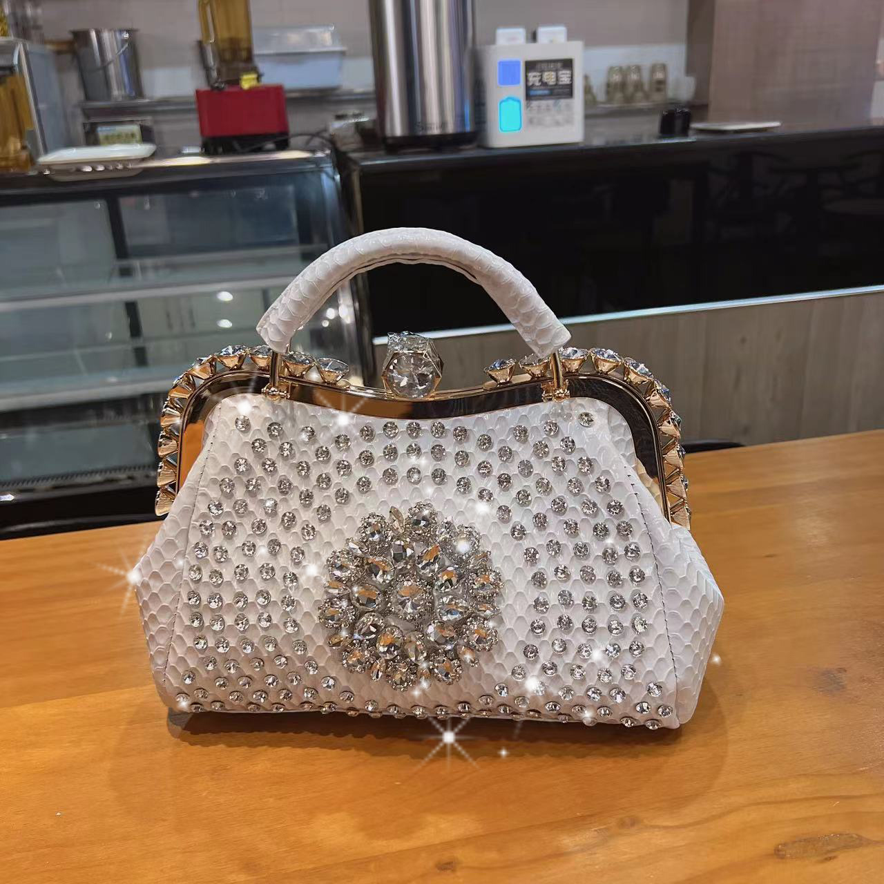 Structured Handbag Top Handle - New Rhinestones Top-handle Bags For Women