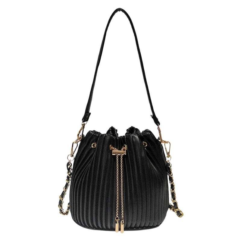 Structured Handbag Top Handle - Women's Chain Crossbody Bucket Bag Top