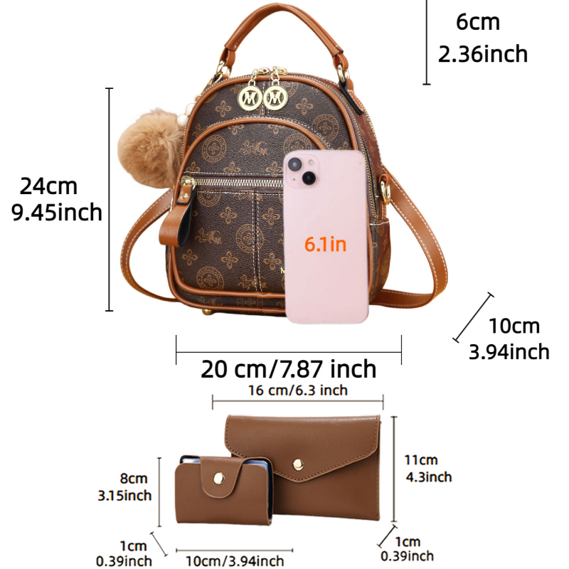 3-piece women's bag set, light - Luxury Bags Women review and price