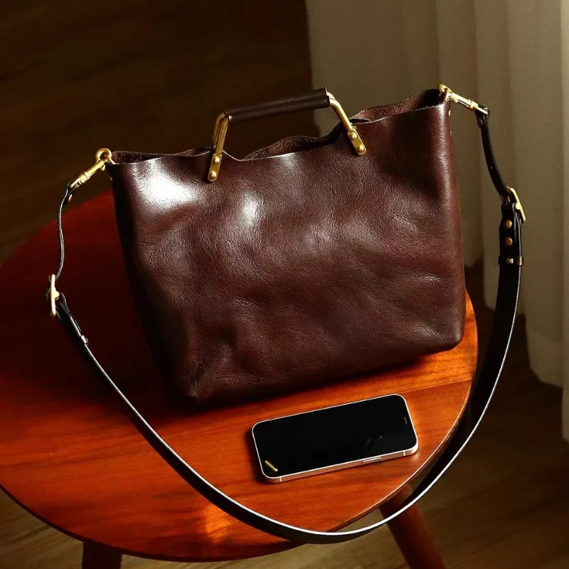 Luxury Brown Briefcase, Women' - Structured Handbag Top Handle review and price