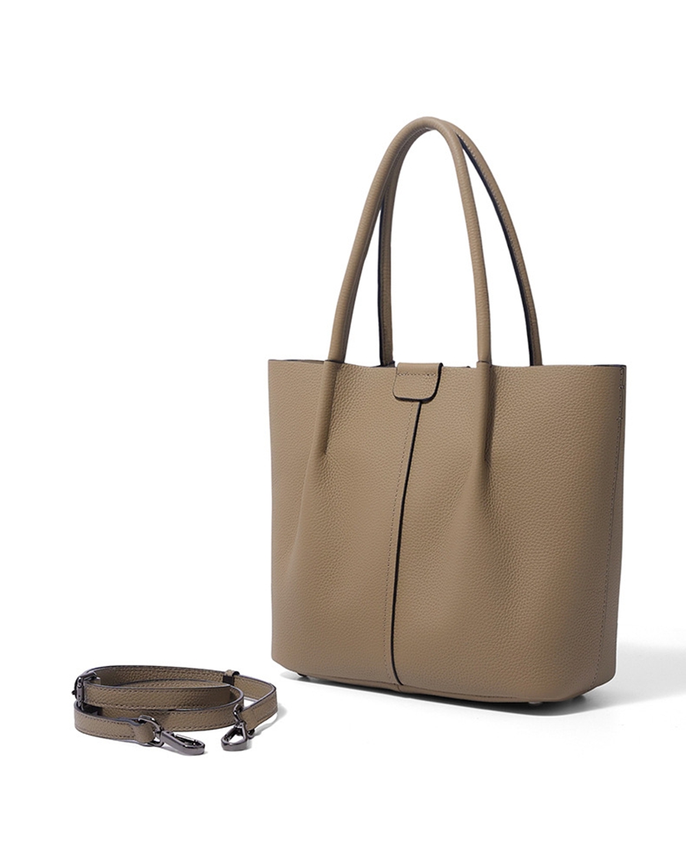 Textured Genuine Leather Handb - Structured Handbag Top Handle review and price