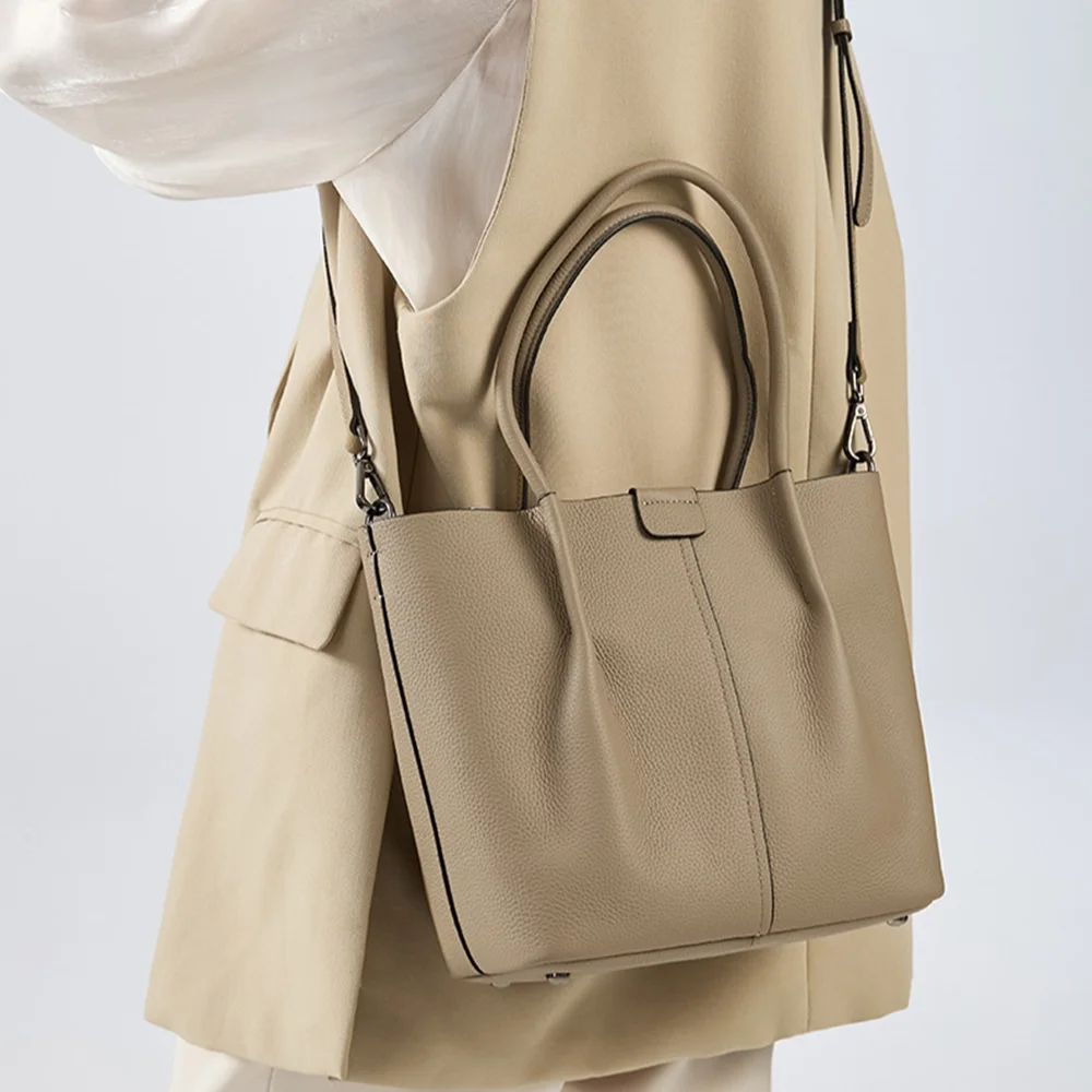 Textured Genuine Leather Handb - Structured Handbag Top Handle review and price