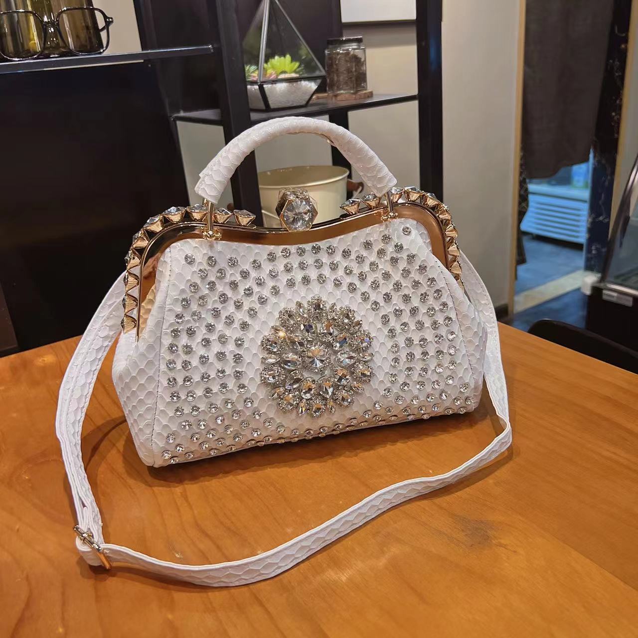 New Rhinestones Top-handle Bag - Structured Handbag Top Handle review and price