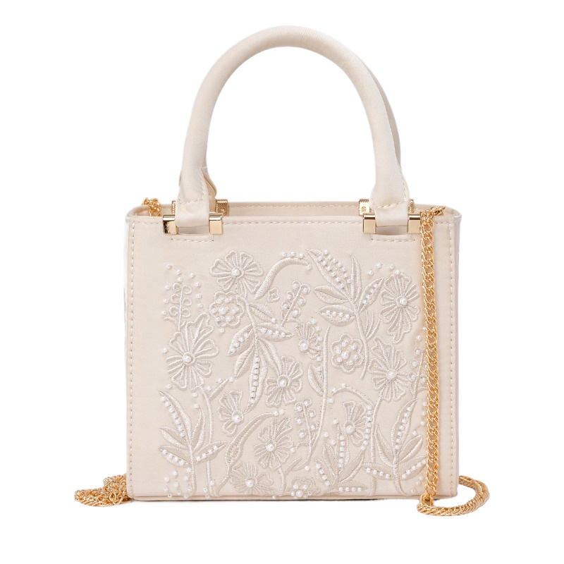 Embroidered Pearl Handbag Vint - Structured Handbag Top Handle review and price