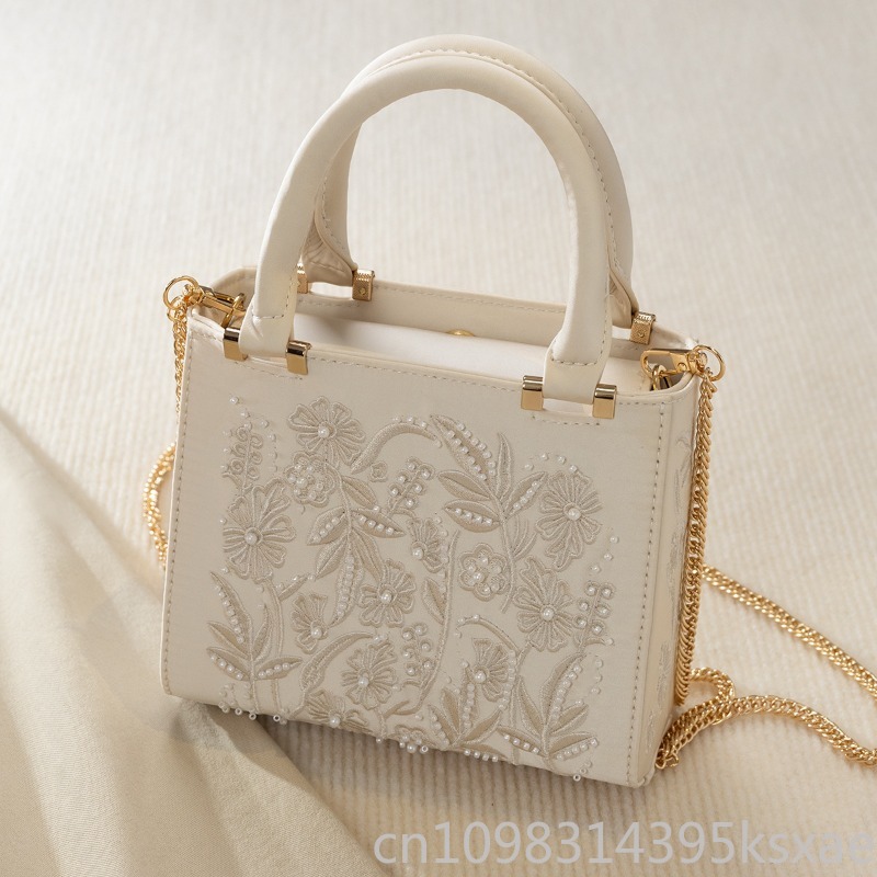Embroidered Pearl Handbag Vint - Structured Handbag Top Handle review and price
