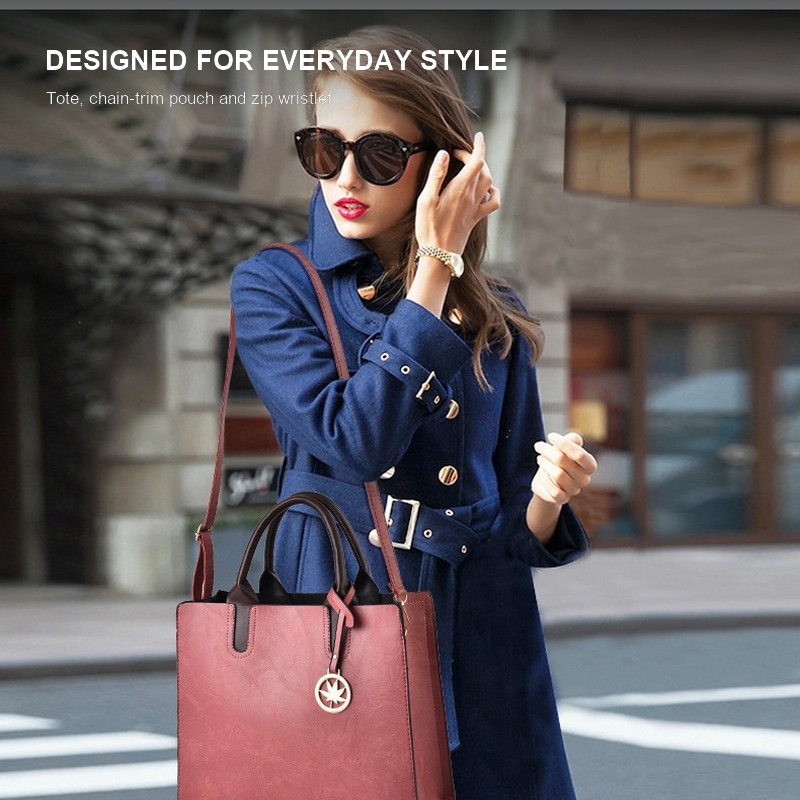 Women's 3 Piece Handbag Set La - Structured Handbag Top Handle review and price