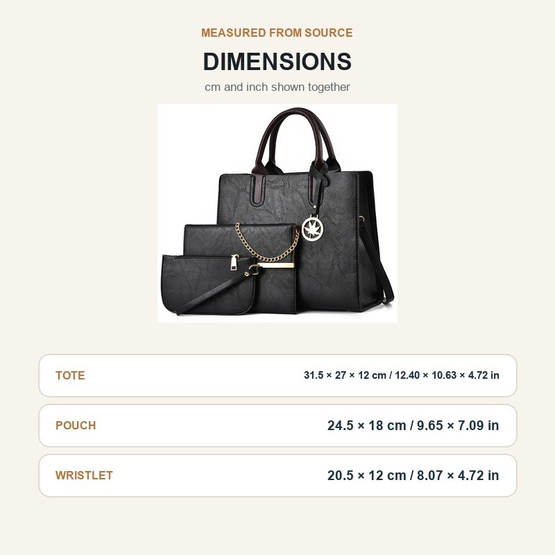 Women's 3 Piece Handbag Set La - Structured Handbag Top Handle review and price
