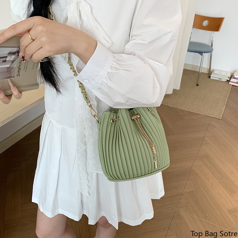 Women's Chain Crossbody Bucket - Structured Handbag Top Handle review and price