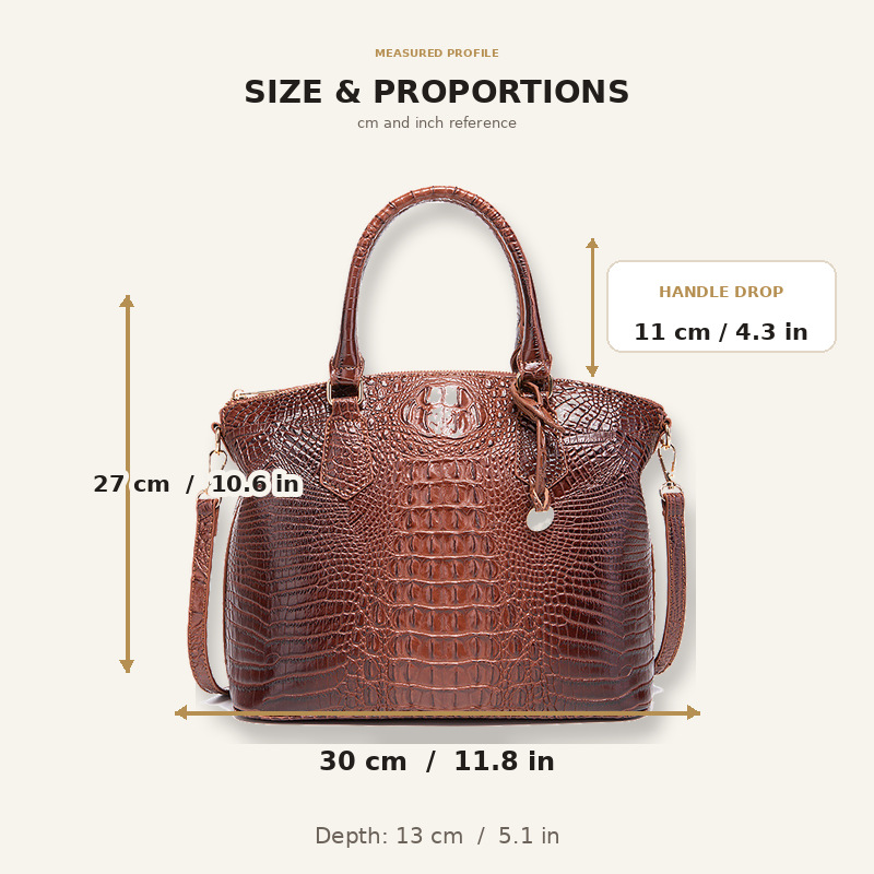 Women's Vintage Crocodile Patt - Structured Handbag Top Handle review and price