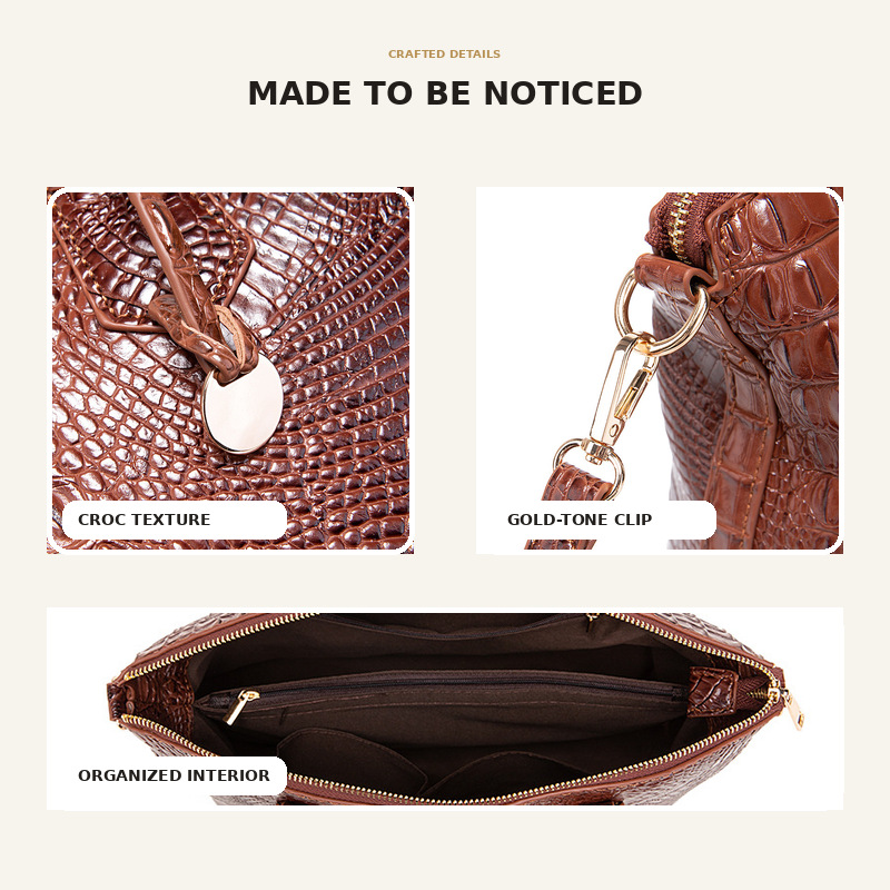 Women's Vintage Crocodile Patt - Structured Handbag Top Handle review and price